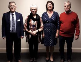 L-R Mac Mallard (proposer), President Celia Smallwood, Susan Parker & President Roger Pykett